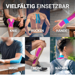 Alternative view of Kinesiotape – 2×20 Vorgeschnittene tapes  Streifen (Blau & Pink)